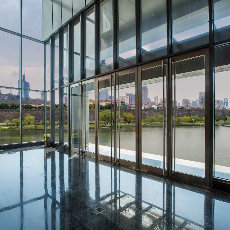 Glass and aluminium Glass and aluminium